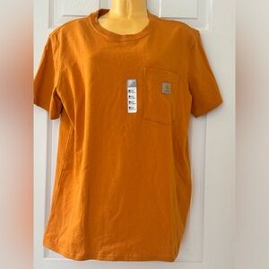 NWT Women’s Carhartt T Shirt Streetwear size 8-10(M) orange casual Workwear Logo